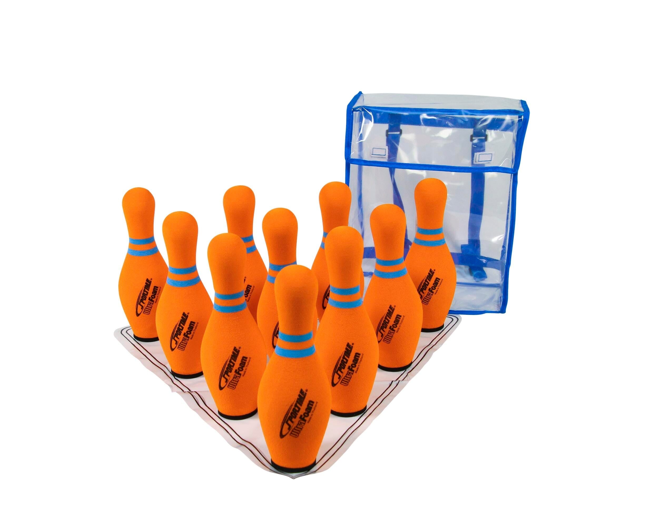 SPORTIME JUNIOR BOWLING PINS, SET OF 10 IN BAG, ORANGE