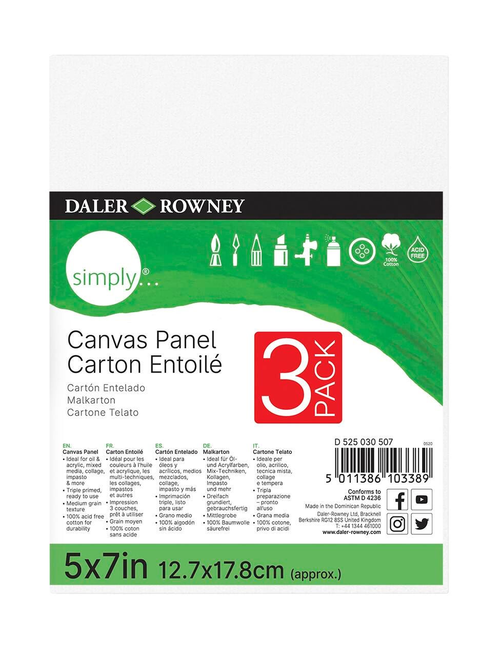 CANVAS PANEL SIMPLY 5X7 PACK OF 3