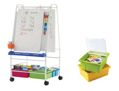 BASIC READING WRITING CENTER WITH VIBRANT TUB COMBO AND LIDS