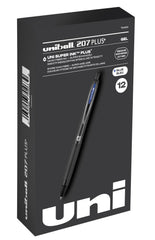 PEN GEL UNI-BALL 207+ 0.7MM BLUE PACK OF 12
