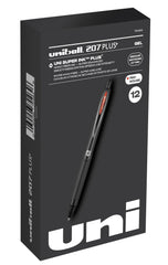 PEN GEL UNI-BALL 207+ 0.7MM RED PACK OF 12