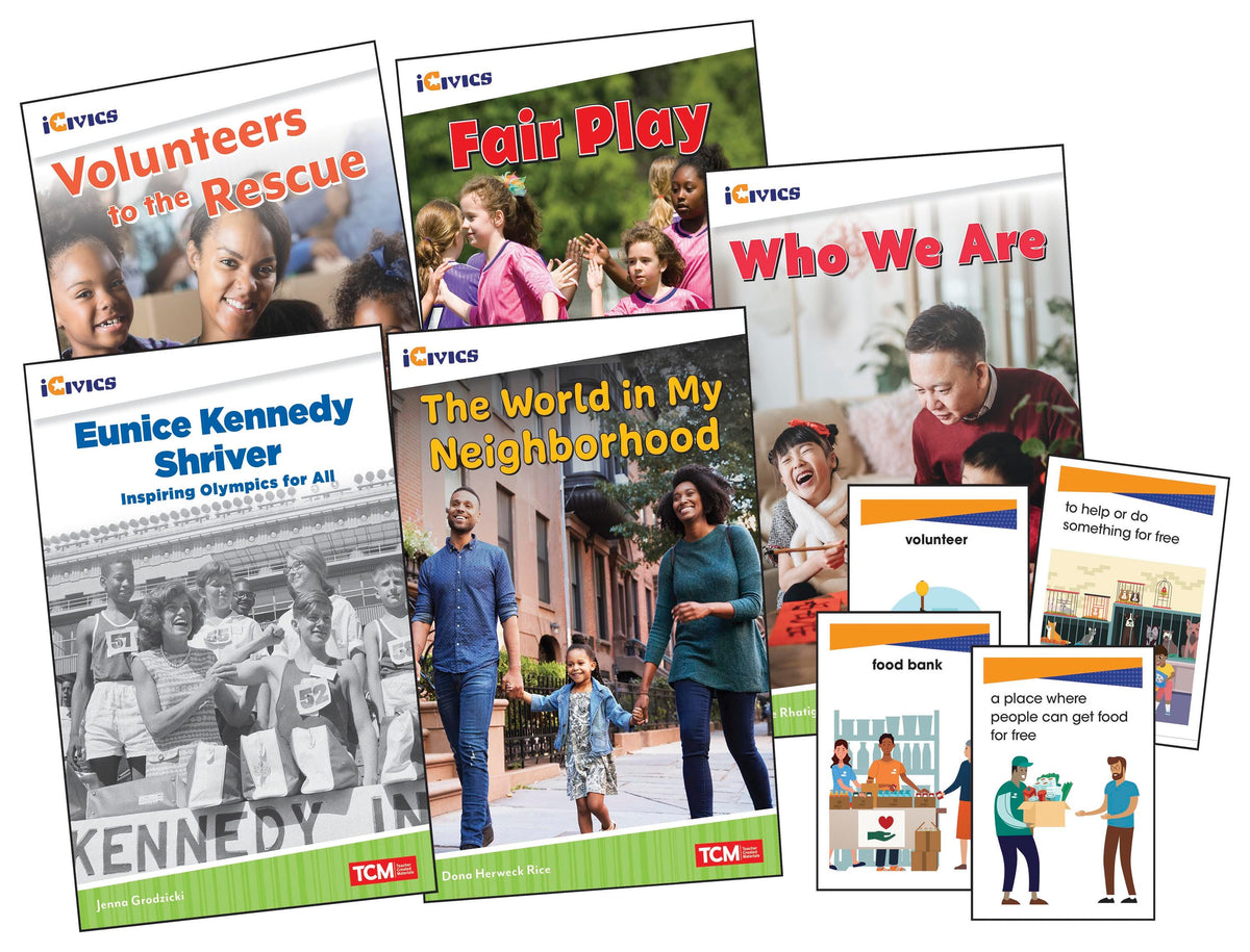 ICIVICS GRADE 1 COMMUNITY AND SOCIAL AWARENESS 5-BOOK SET AND GAME CARDS