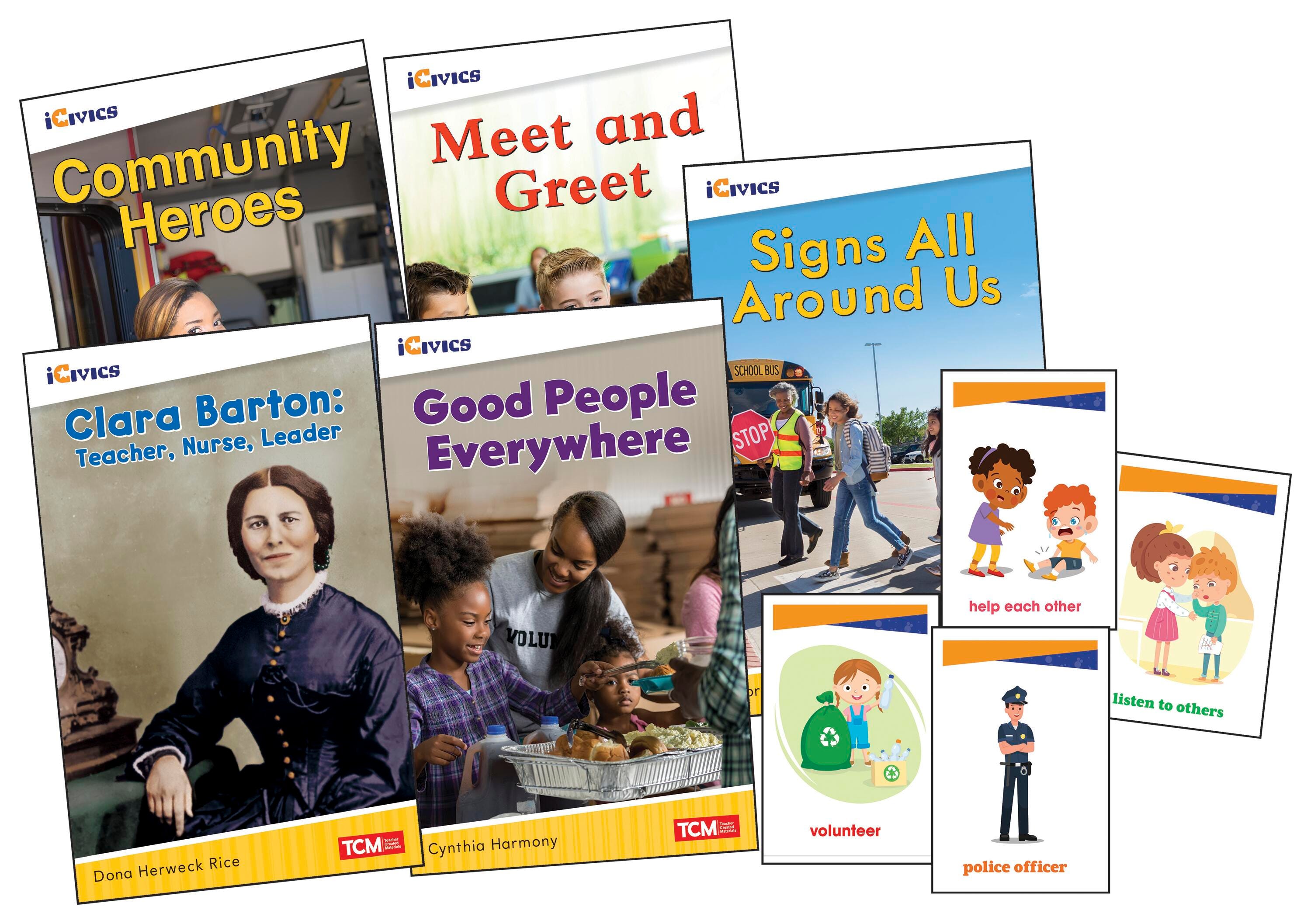 ICIVICS GRADE K COMMUNITY AND SOCIAL AWARENESS 5-BOOK SET AND GAME CARDS