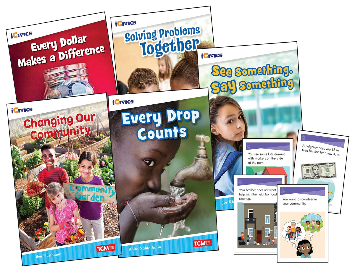 ICIVICS GRADE 2 COMMUNITY AND SOCIAL AWARENESS 5-BOOK SET AND GAME CARDS