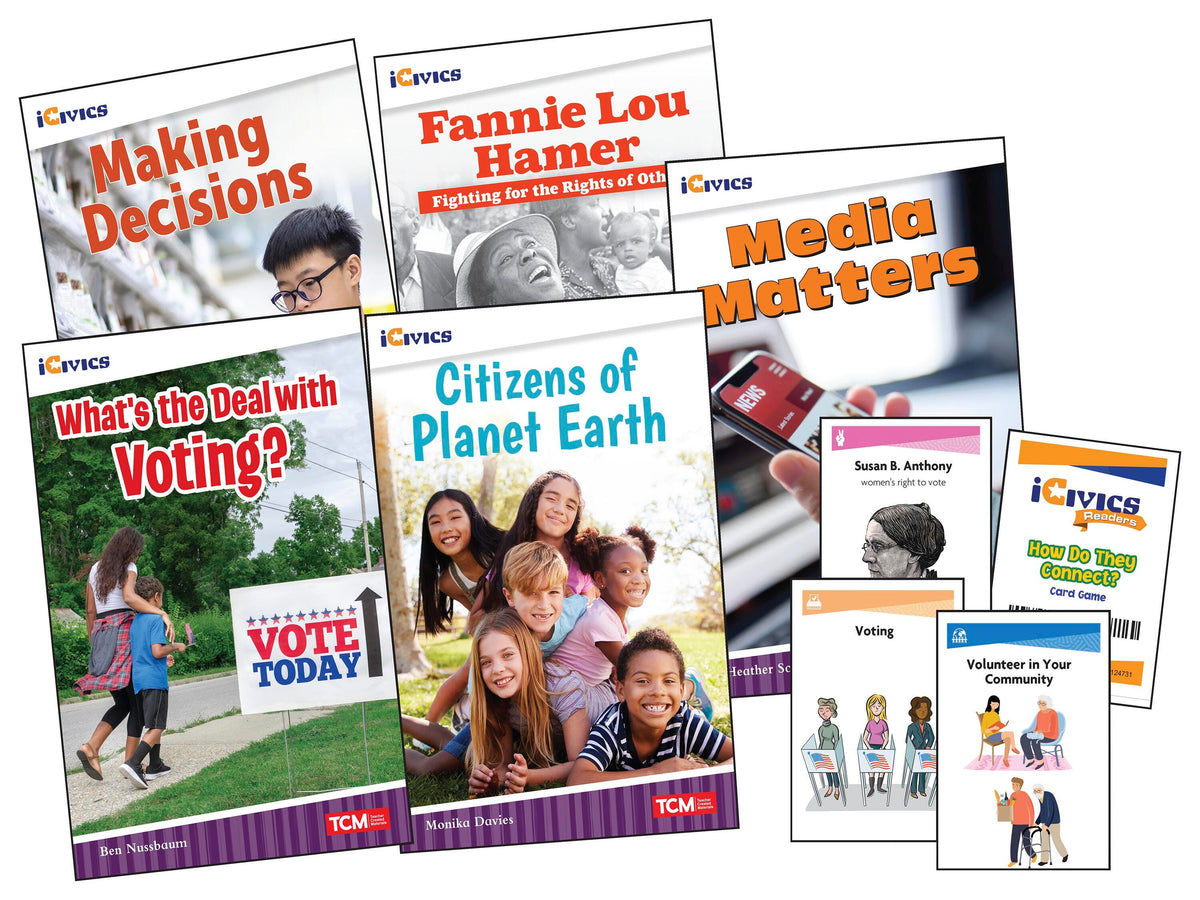 ICIVICS GRADE 4 COMMUNITY AND SOCIAL AWARENESS 5-BOOK SET AND GAME CARDS