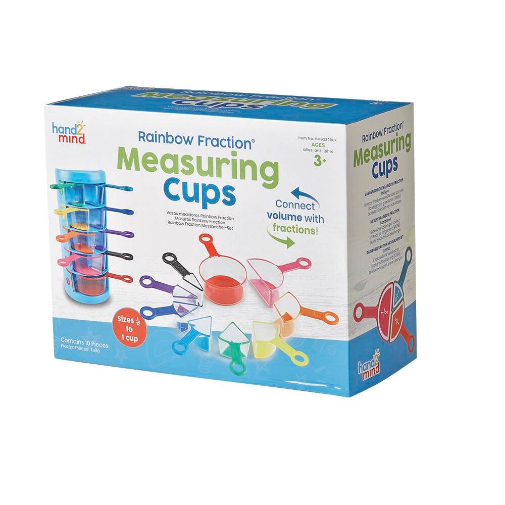 MEASURING CUPS RAINBOW FRACTION SET OF 9
