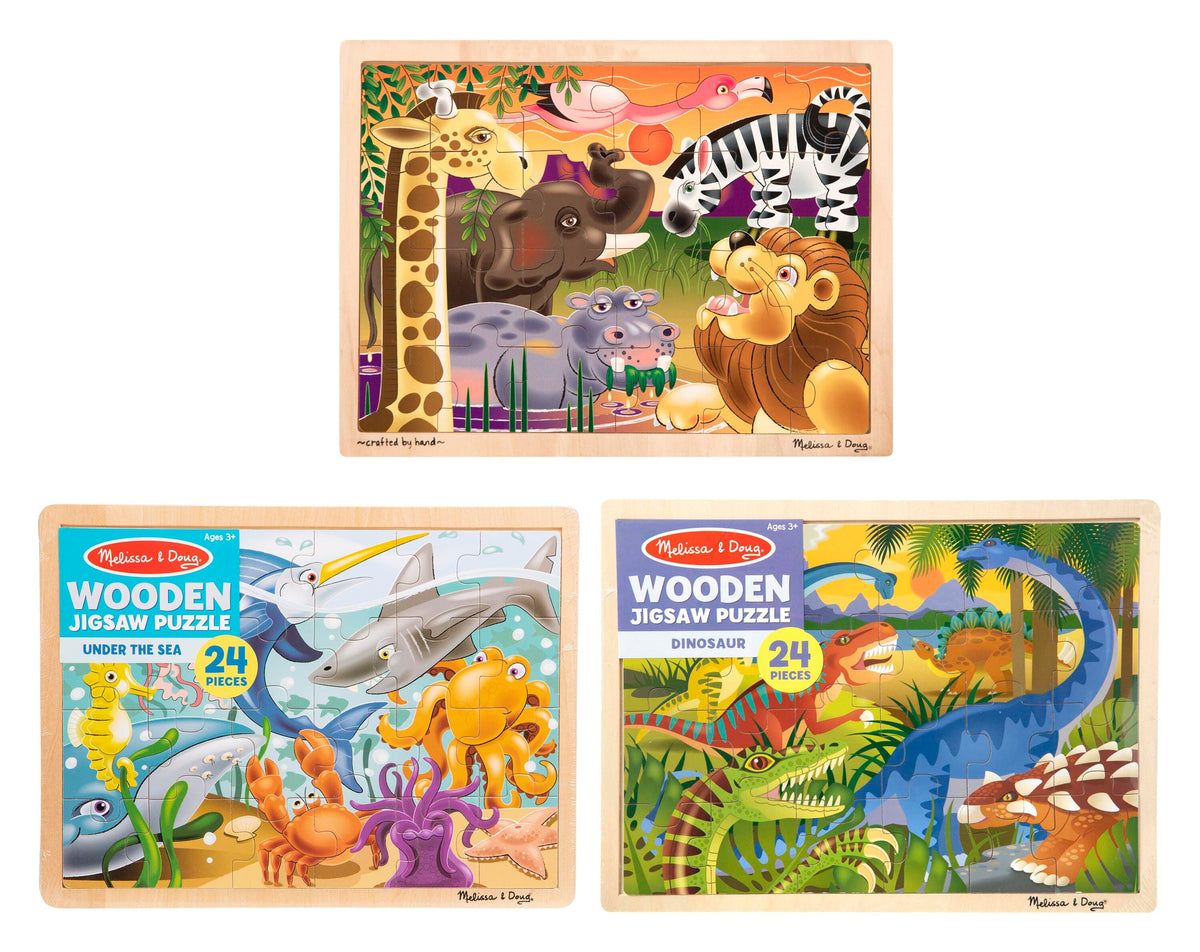 WOODEN JIGSAW PUZZLES SET OF 3