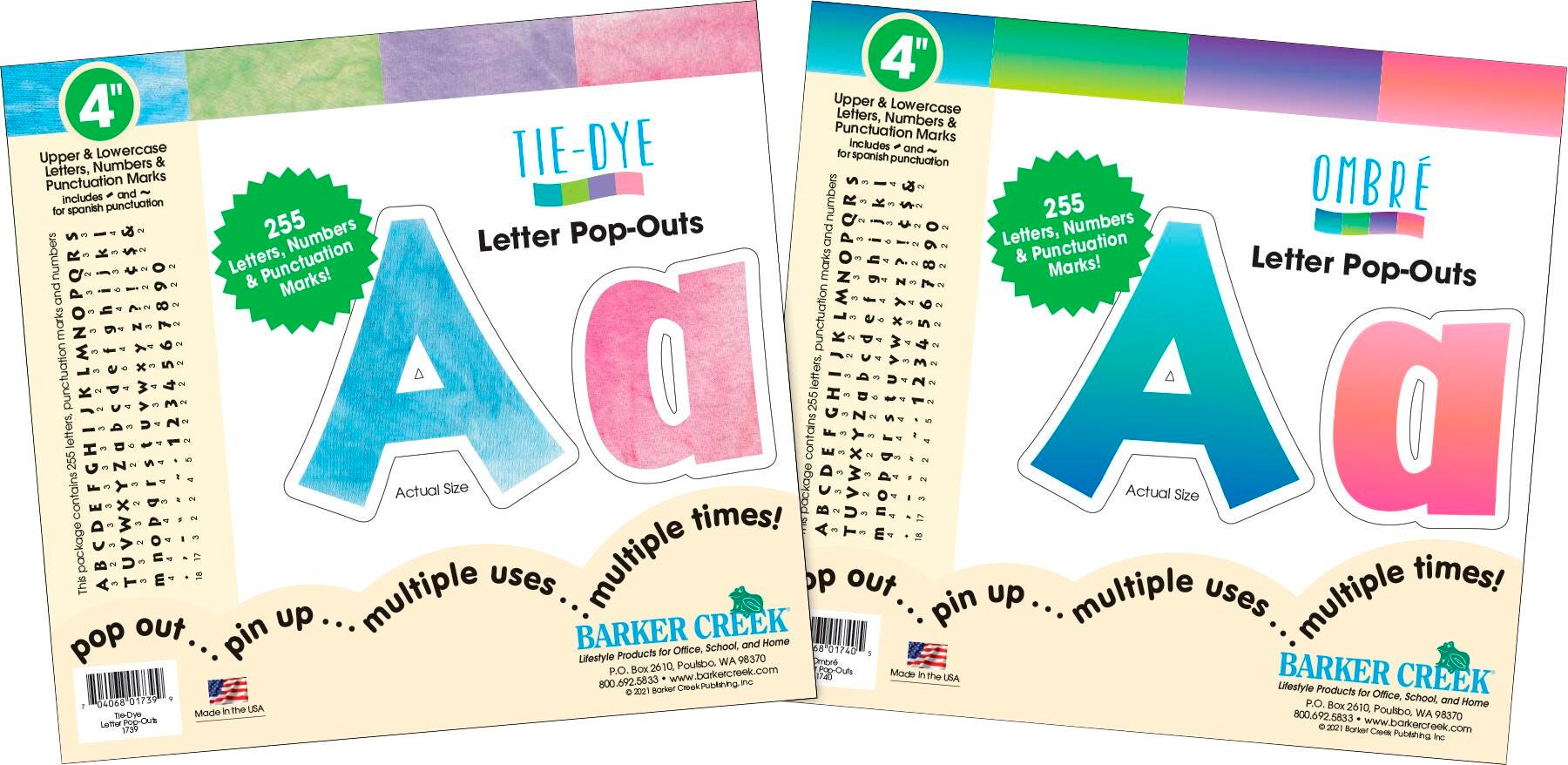 POP-OUT LETTERS TIE-DYE AND OMBRE SET
