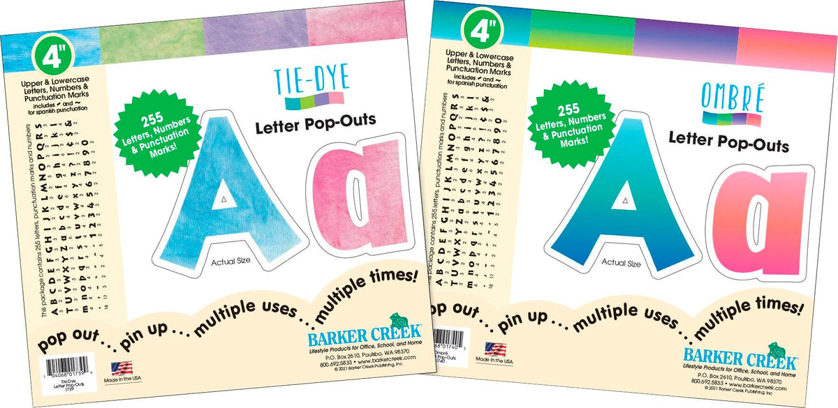 POP-OUT LETTERS TIE-DYE AND OMBRE SET