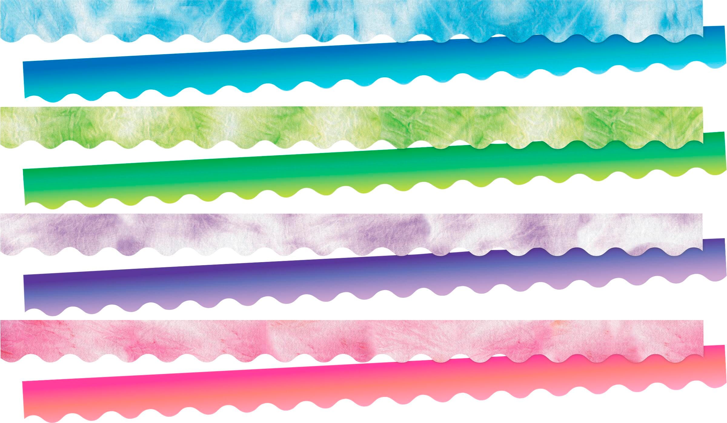 BORDERS TIE-DYE AND OMBRE DOUBLE-SIDED SET OF 4