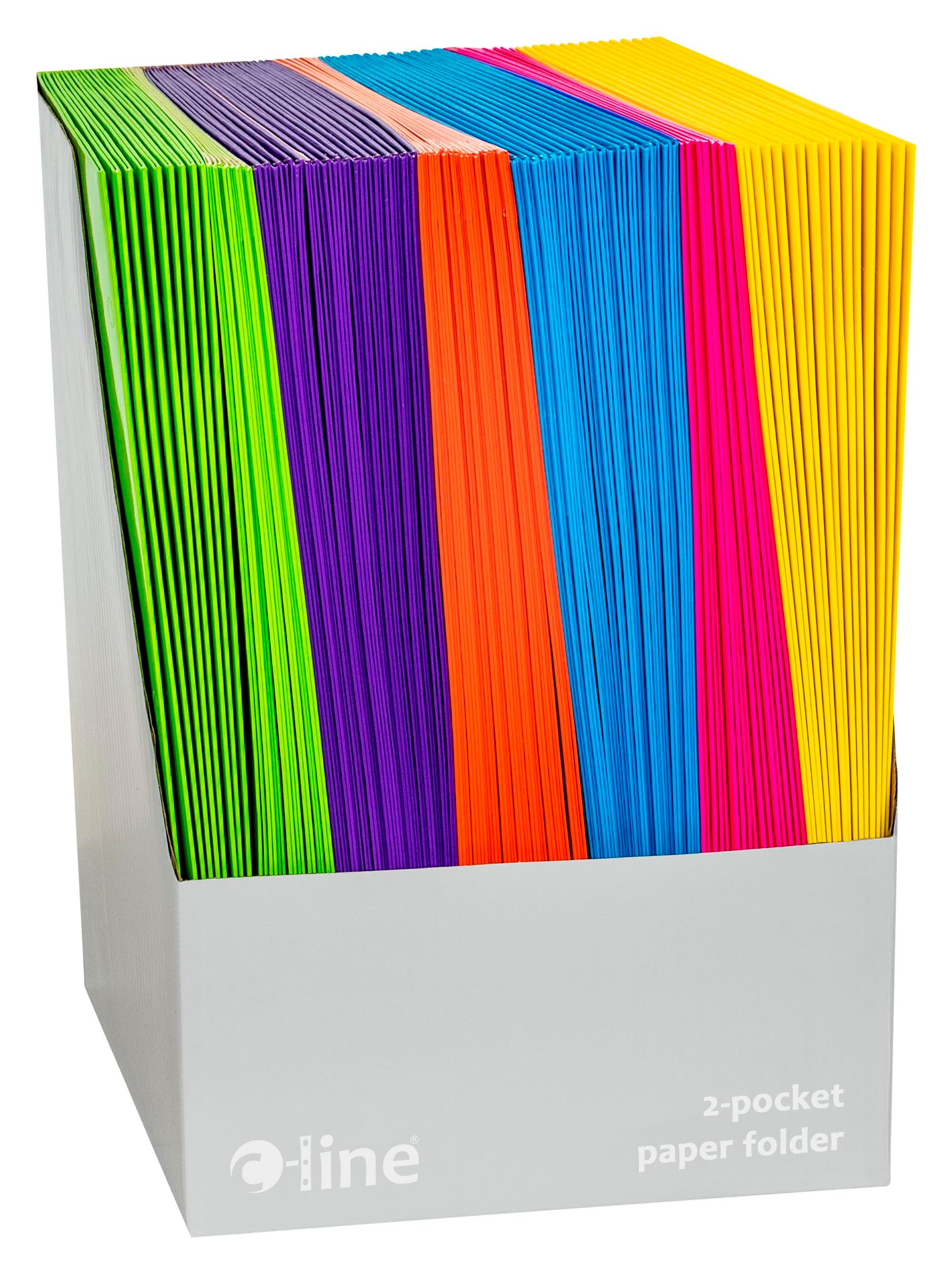 FOLDER LAMINATED 2-POCKET 8.5X11 IN ASST COLORS PK OF 100 CLI06300