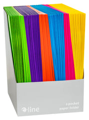 FOLDER LAMINATED 2-POCKET 8.5X11 IN ASST COLORS PK OF 100 CLI06300