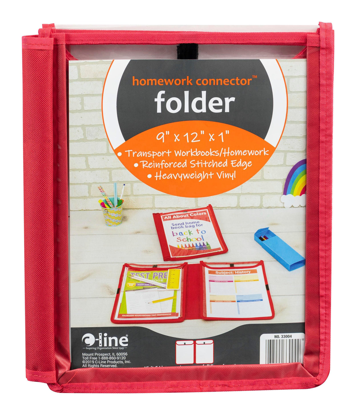 FOLDER HOMEWORK CONNECTOR FOLDER RED C-LINE 33004