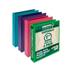 BINDER VIEW ROUND RING EARTH CHOICE 1.5 IN ASST COLOR PK OF 4