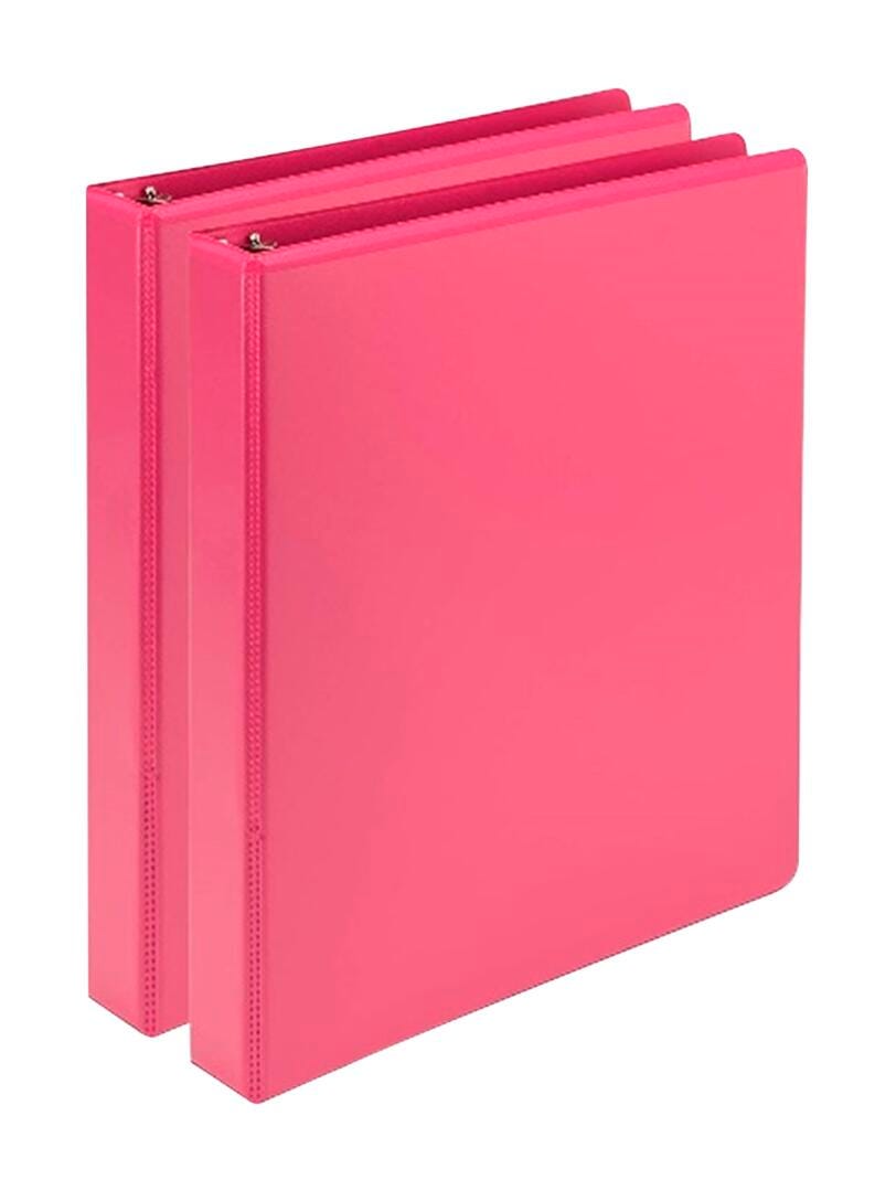 BINDER VIEW ROUND RING EARTHS CHOICE 1.5 IN BERRY PK OF 2