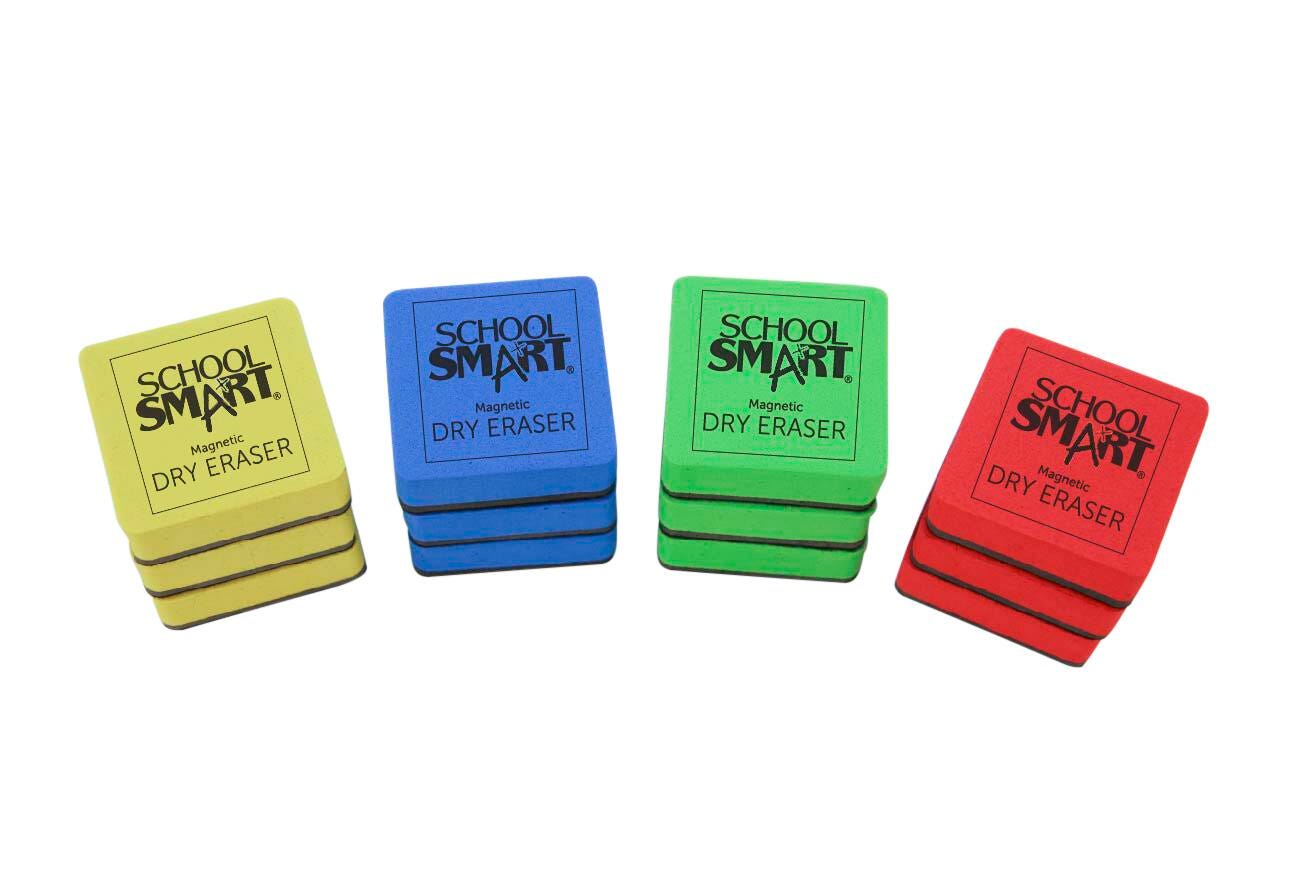 ERASERS SCHOOL SMART MAGNETIC DRY ERASE 2 X 2 PACK OF 12