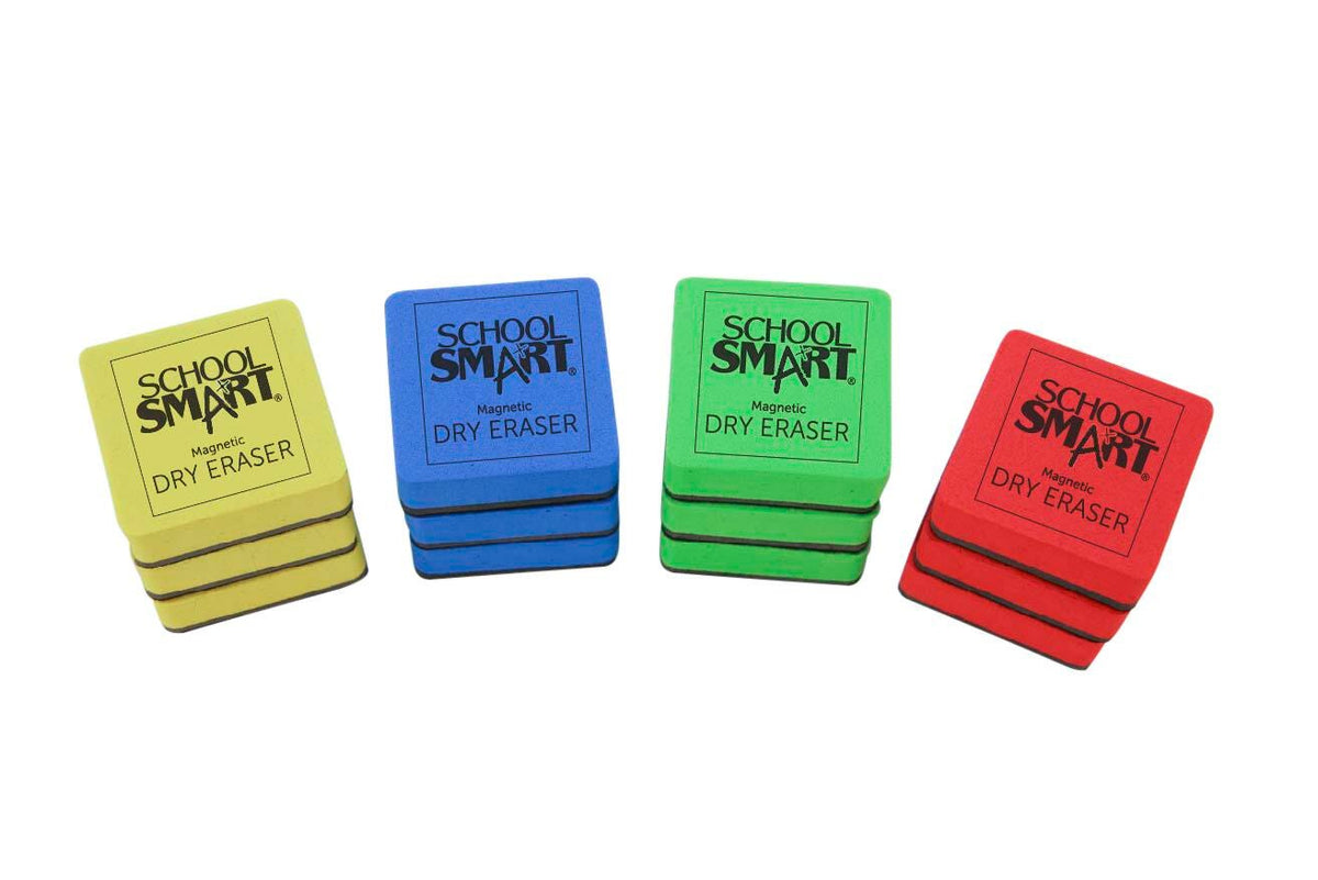 ERASERS SCHOOL SMART MAGNETIC DRY ERASE 2 X 2 PACK OF 12