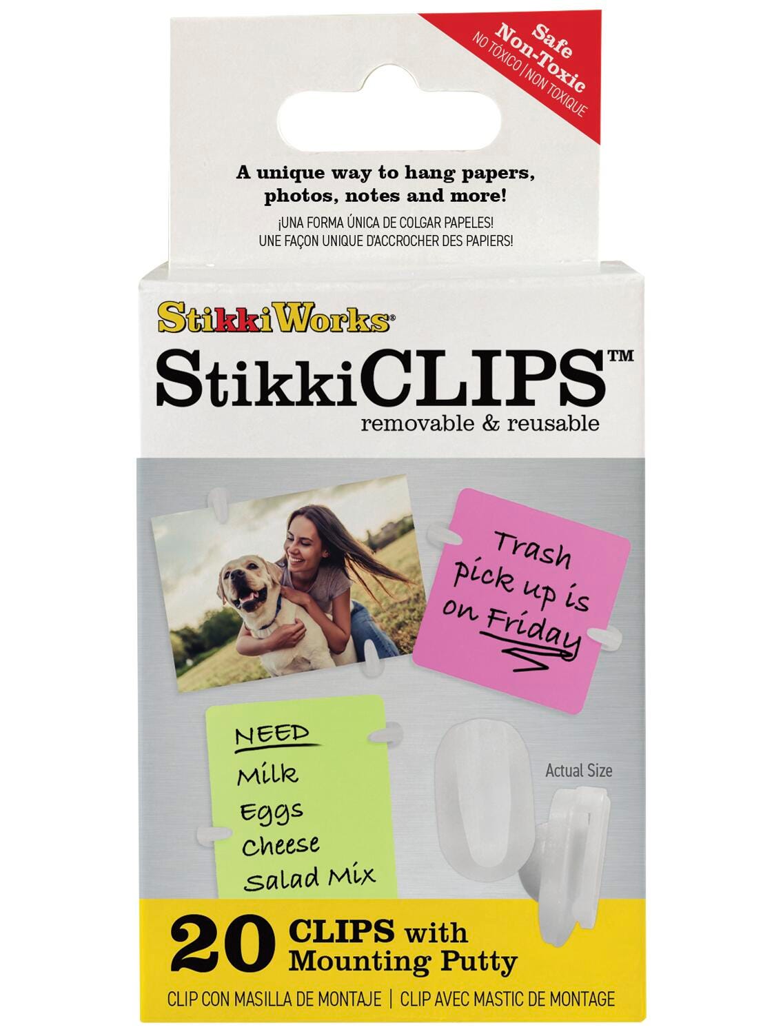 STIKKIWORKS CLIPS WITH MOUNTING PUTTY PACK OF 20