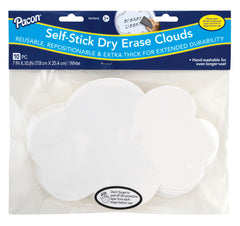 DRY ERASE CLOUDS PACON SELF-STICK PACK OF 10