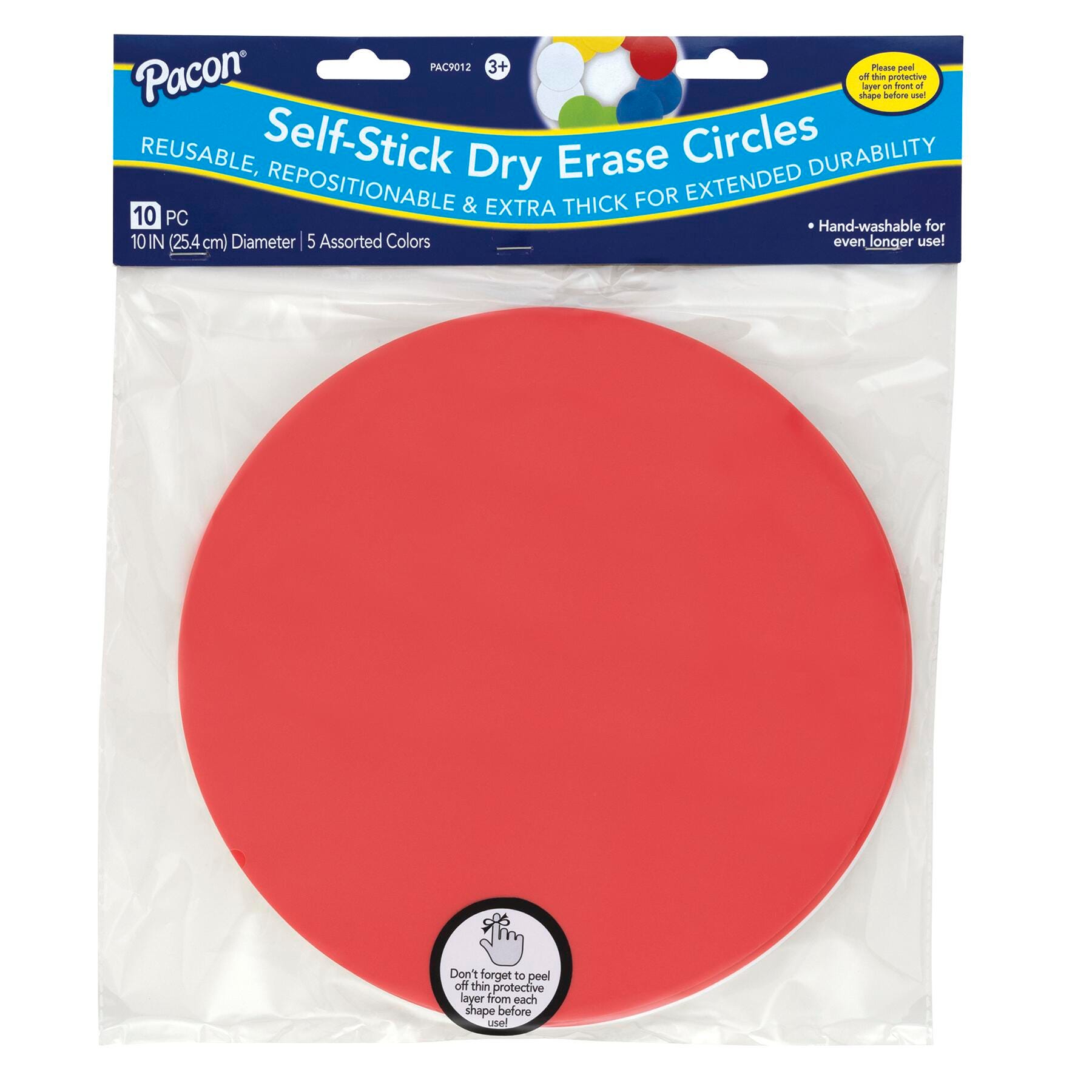 DRY ERASE CIRCLES PACON SELF-STICK PACK OF 10