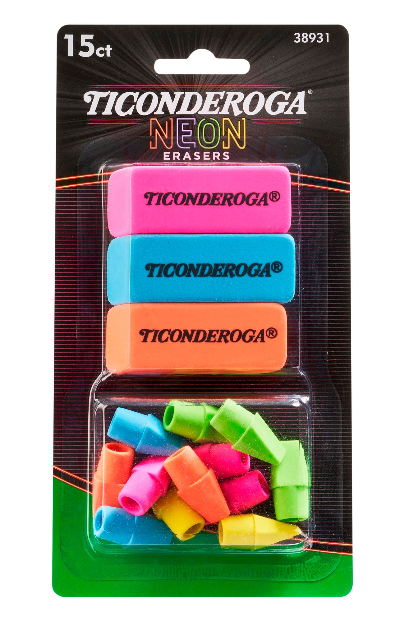 ERASER TICONDEROGA NEON SET OF 15