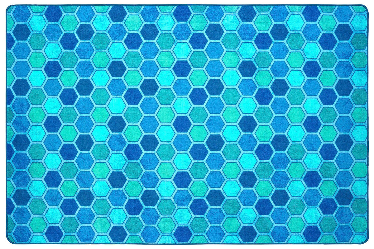CARPETS FOR KIDS - PIXEL PERFECT HONEYCOMB PATTERN - 6 FT X 9 FT RECTANGLE