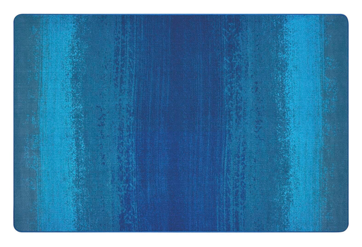 CARPETS FOR KIDS - PIXEL PERFECT WATER STRIPES - 6 FT X 9 FT RECTANGLE - BLUE