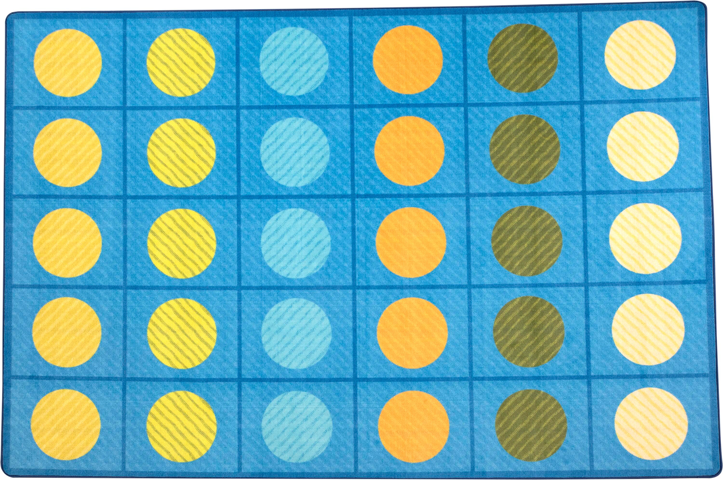 CARPETS FOR KIDS - PIXEL PERFECT CALMING COLORS OPEN SEATING - 6 FT X 9 FT RECTANGLE - BLUE