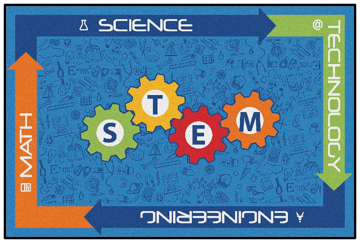 CARPETS FOR KIDS - KIDSVALUE STEM - RECTANGLE - 4 FT X 6 FT - BLUE COLOR