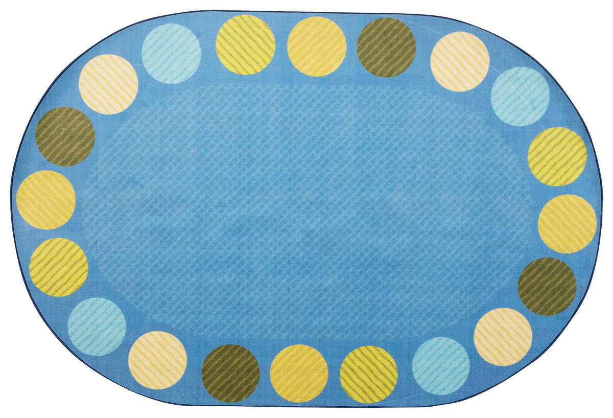 CARPETS FOR KIDS - PIXEL PERFECT CALMING COLORS OPEN SEATING - 6 FT X 9 FT OVAL - BLUE
