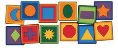 CARPETS FOR KIDS KIDSVALUE PLUS SIMPLE SHAPES SEATING - 16-INCH SQUARES - SET OF 12