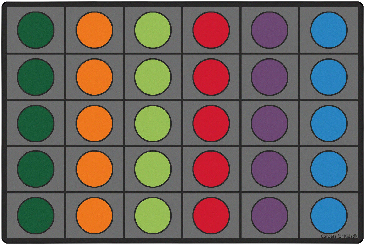 CARPETS FOR KIDS - PREMIUM SEATING CIRCLES CIRCLETIME - 6 FT X 9 FT RECTANGLE - GRAY