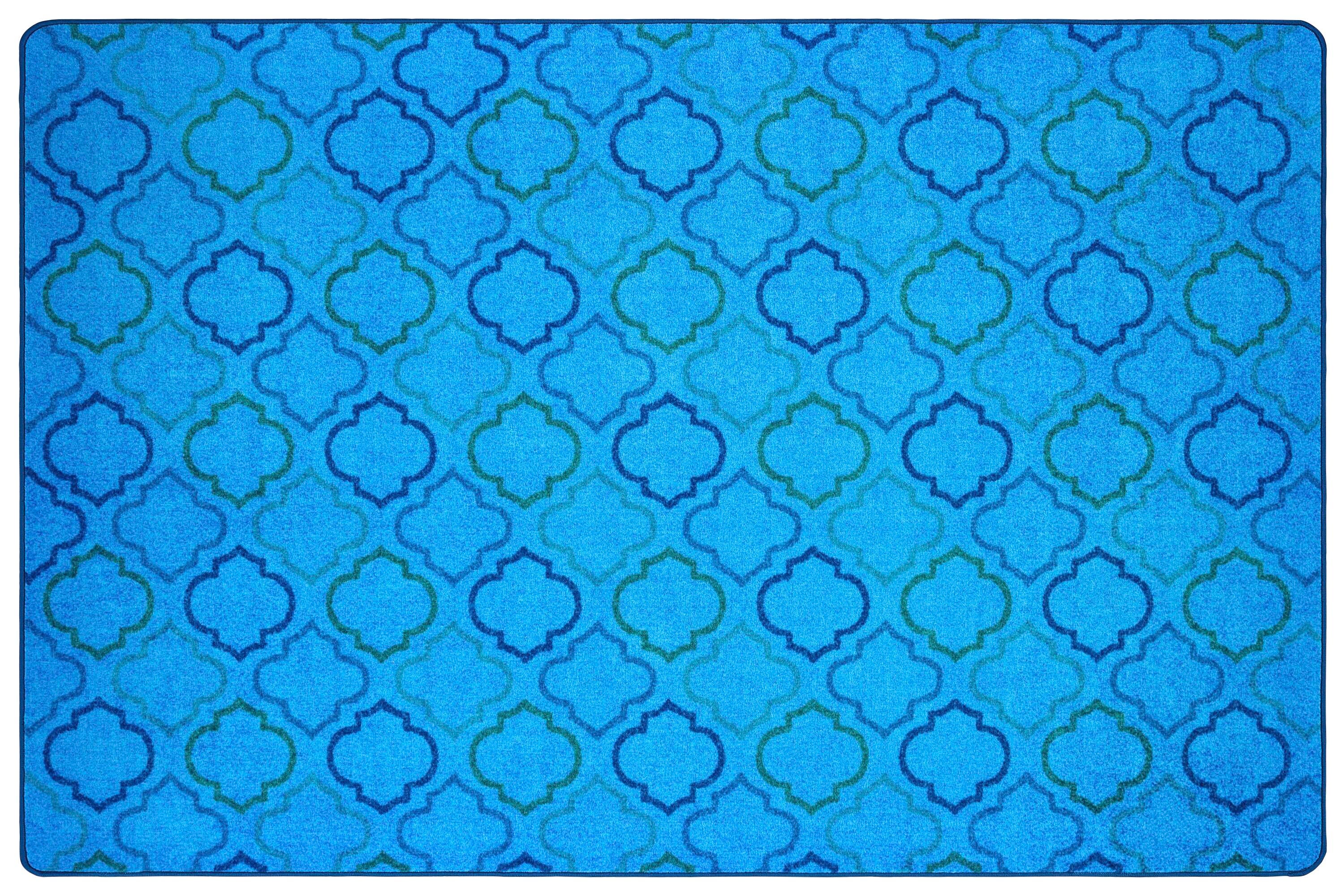 CARPETS FOR KIDS - PIXEL PERFECT MELLOW MOROCCO - 6 FT X 9 FT RECTANGLE - BLUE