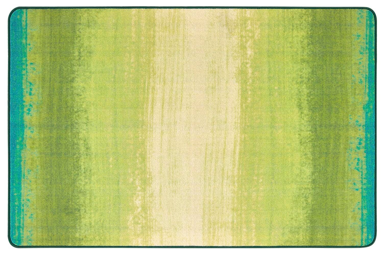 CARPETS FOR KIDS - PIXEL PERFECT GREEN ACRES STRIPES - 6 FT X 9 FT RECTANGLE - GREEN