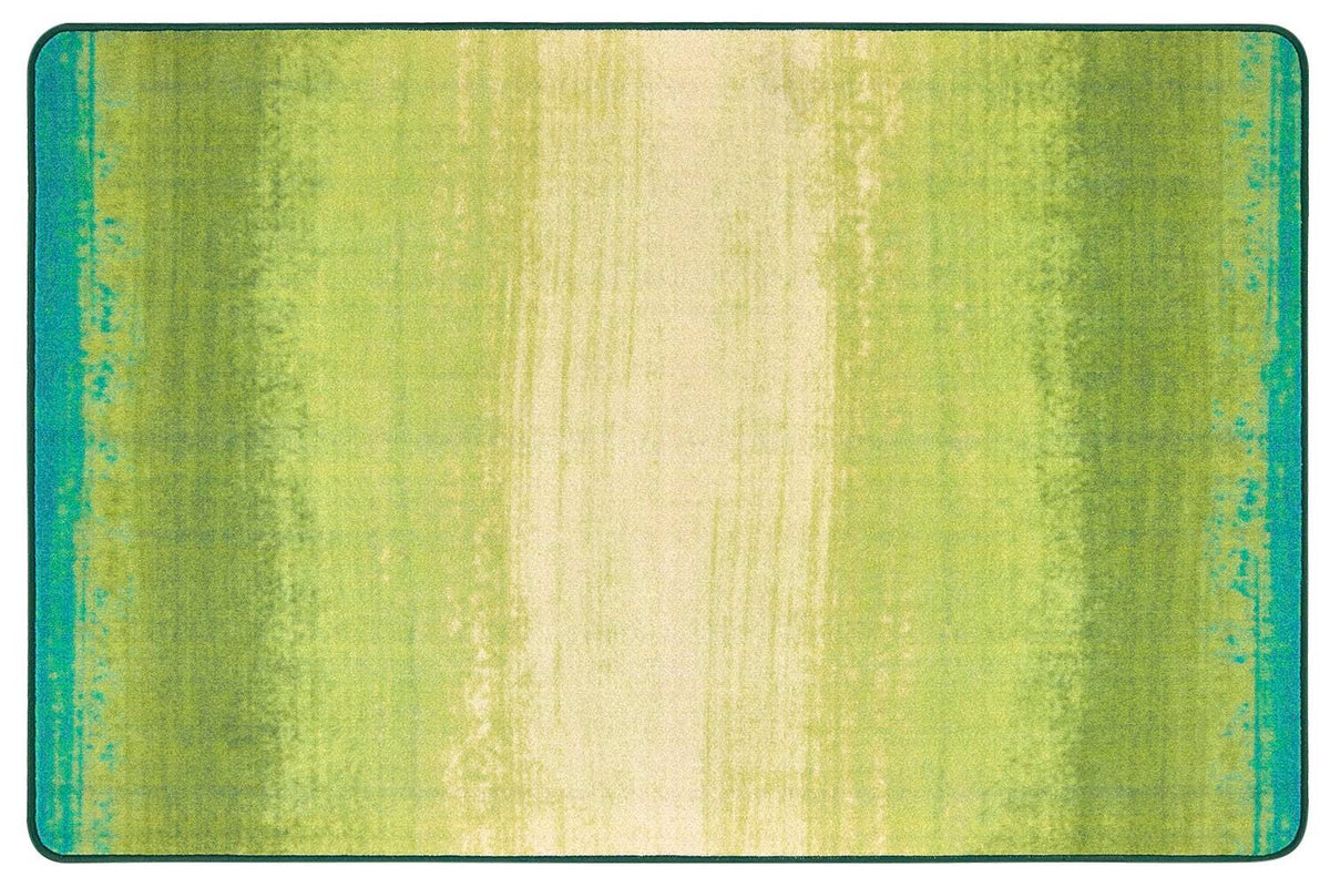 CARPETS FOR KIDS - PIXEL PERFECT GREEN ACRES STRIPES - 6 FT X 9 FT RECTANGLE - GREEN