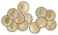 CARPETS FOR KIDS - PIXEL PERFECT PEACEFUL SPACES LEAF KIT - 16-INCH ROUNDS - TAN - SET OF 12