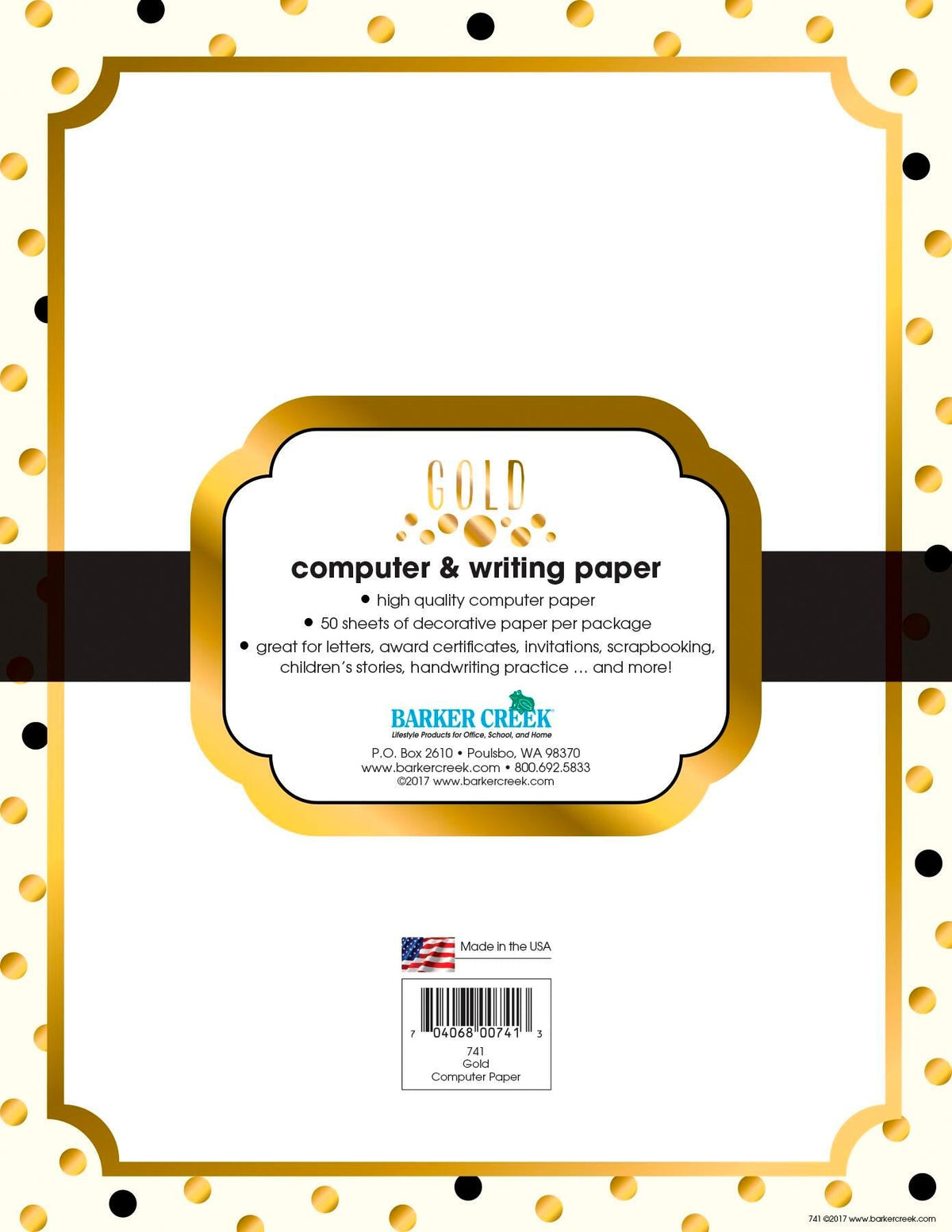 PAPER COMPUTER GOLD 8.5X11 IN 50 SHTS