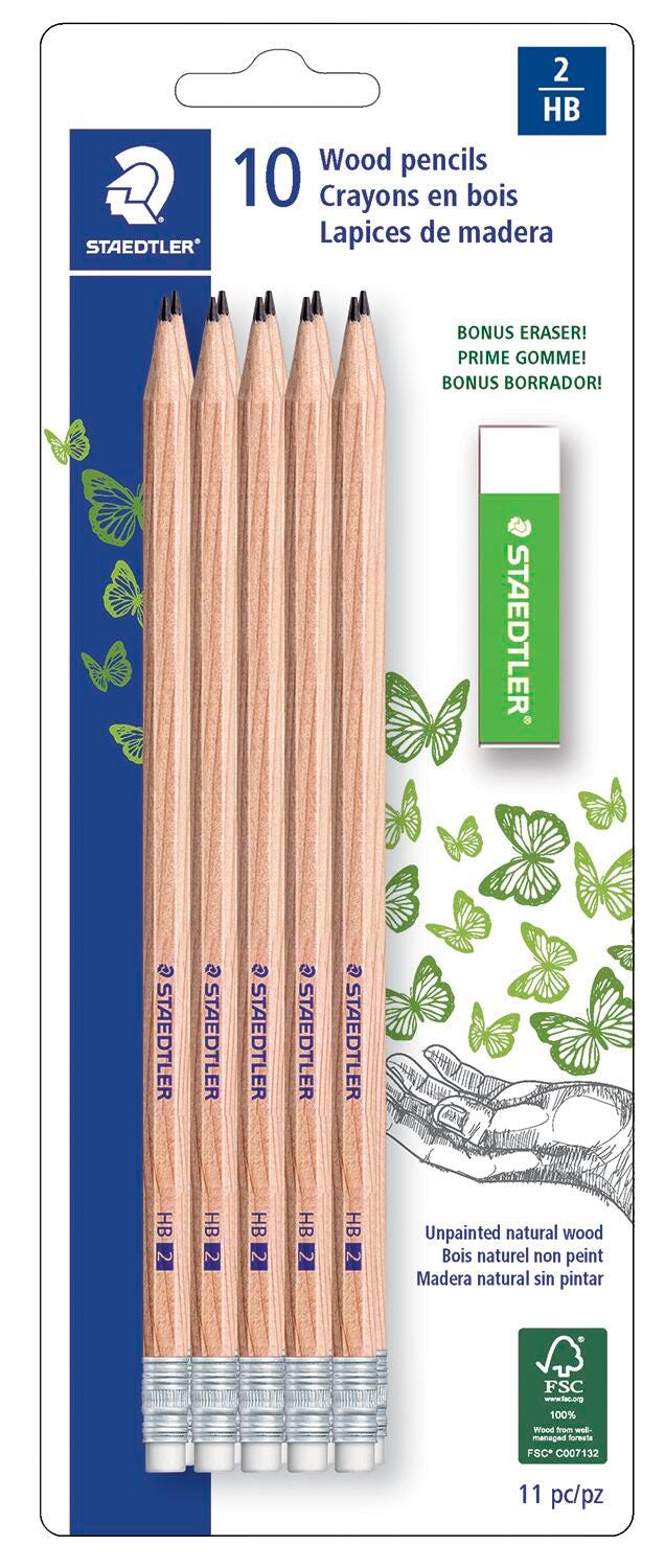 PENCIL STAEDTLER NATURAL PRESHARP NO 2 PACK OF 10