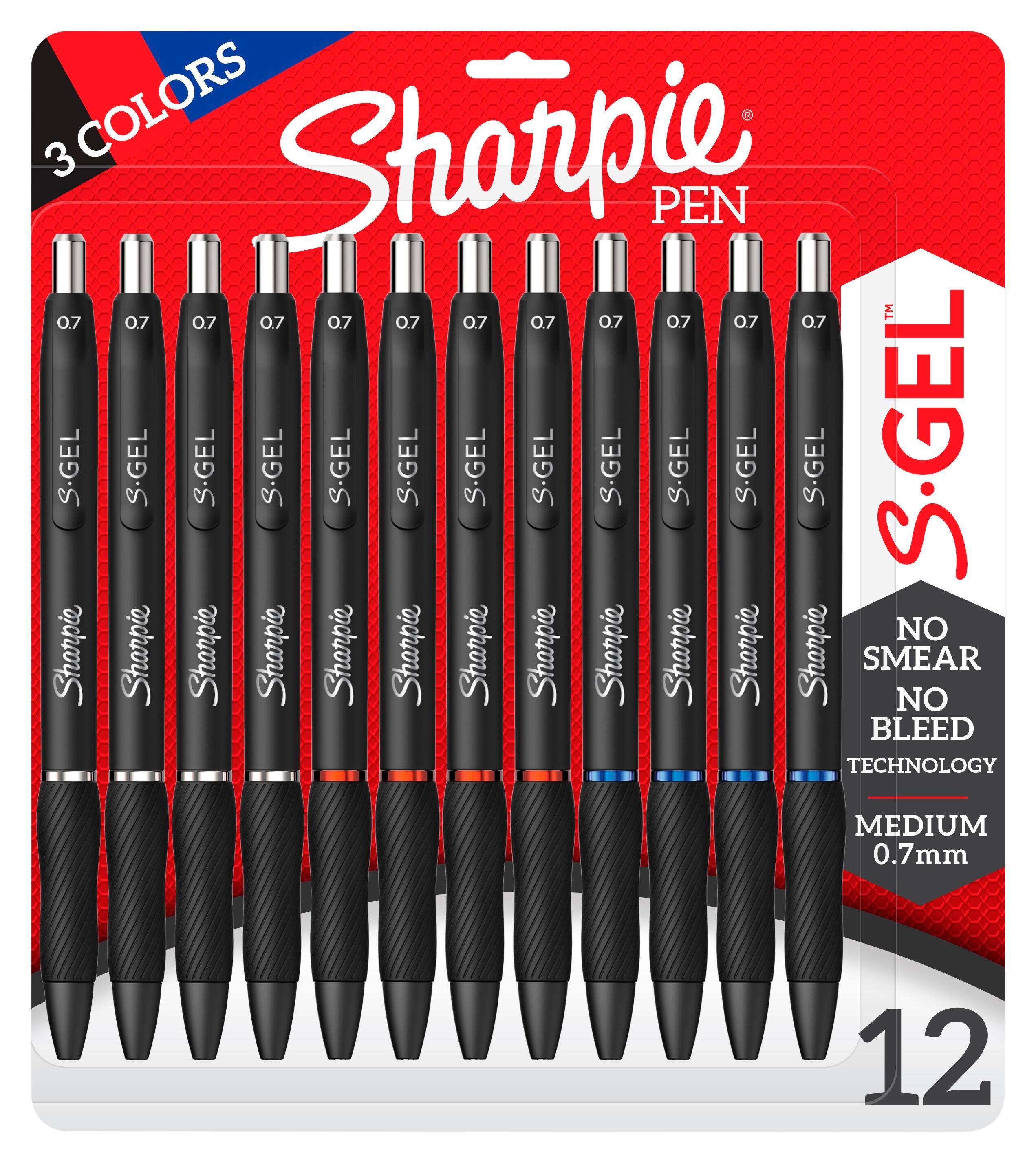 PEN SHARPIE GEL 0.7 MM BUS ASST BLACK/BLUE/RED SET OF 12