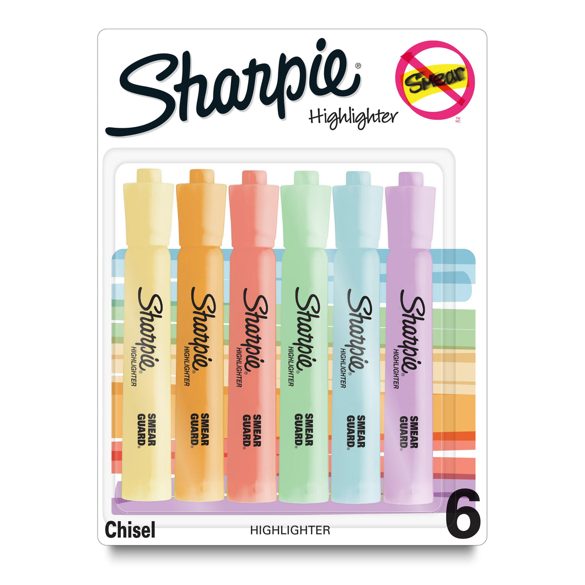 HIGHLIGHTER SHARPIE TANK PASTEL ASST SET OF 6