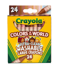 CRAYONS CRAYOLA COLORS OF THE WORLD LARGE ASST COLORS SET OF 24