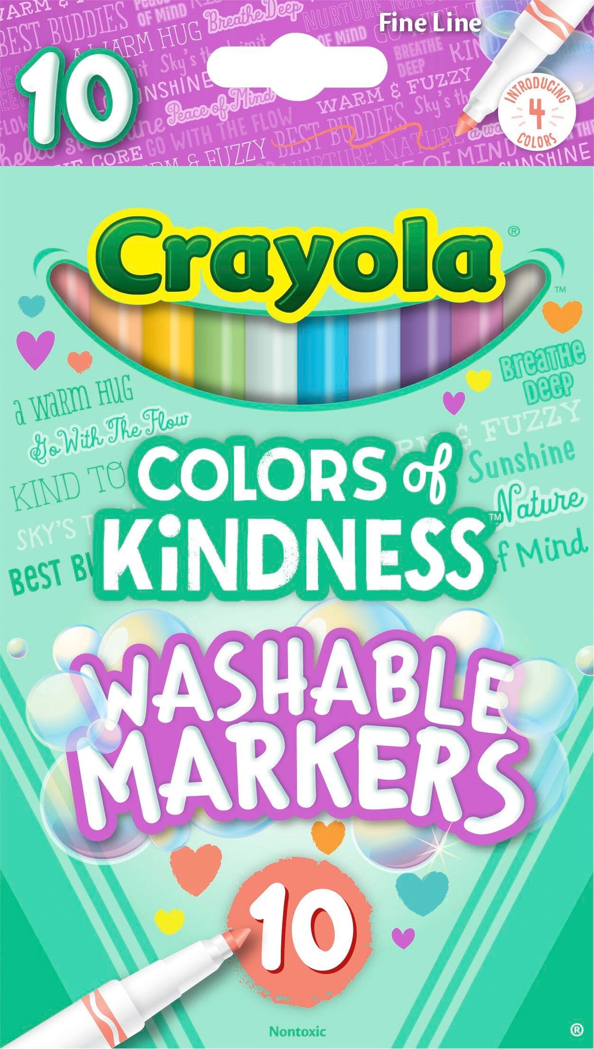 MARKERS WASH CRAYOLA COLORS OF KINDNESS FINELINE ASST COLORS SET OF 10