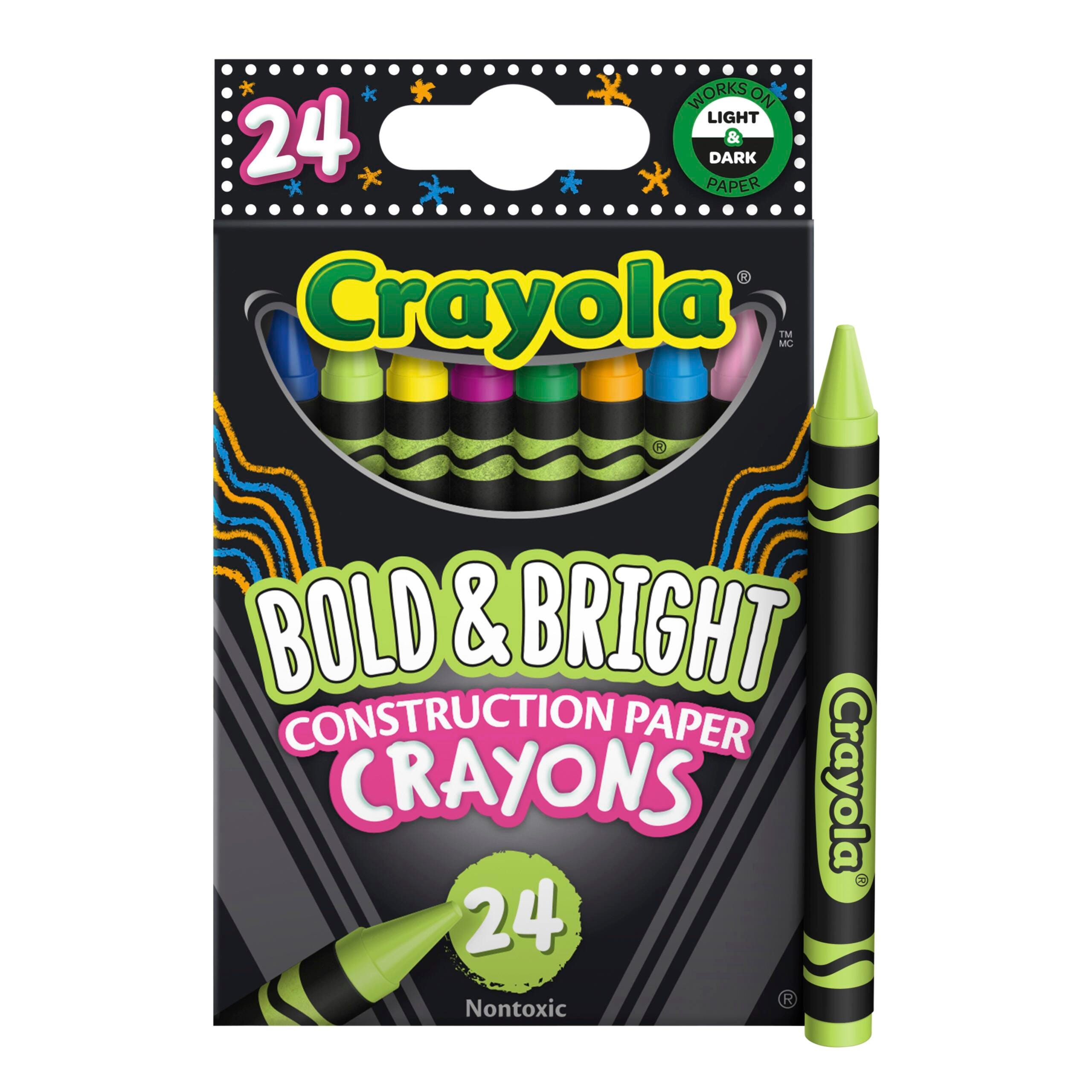 CRAYON CRAYOLA CONSTRUCTION PAPER BOLD AND BRIGHT ASST COLORS SET OF 24