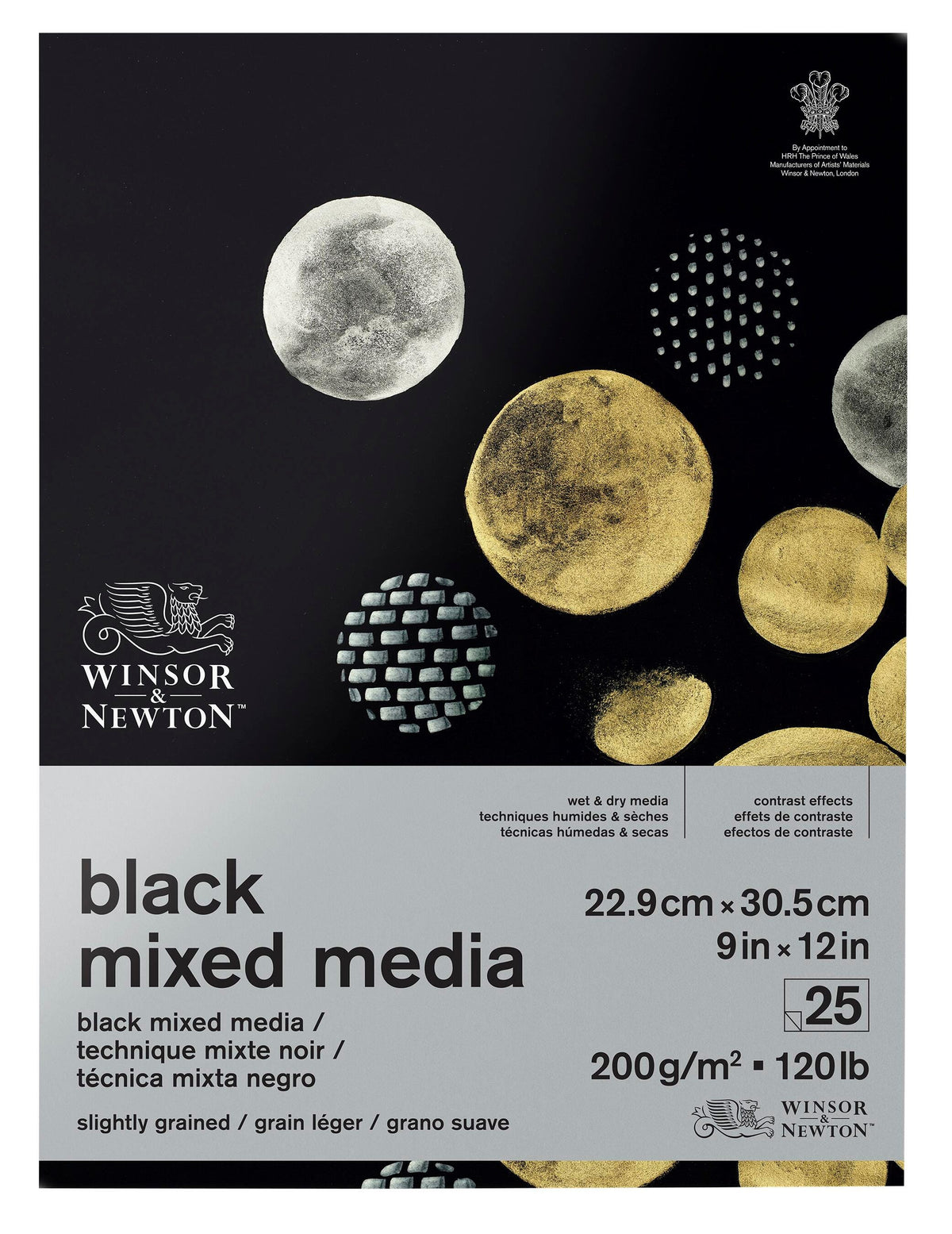 PAPER PAD MXD MED BLK 9 X 12 IN 25 SHT