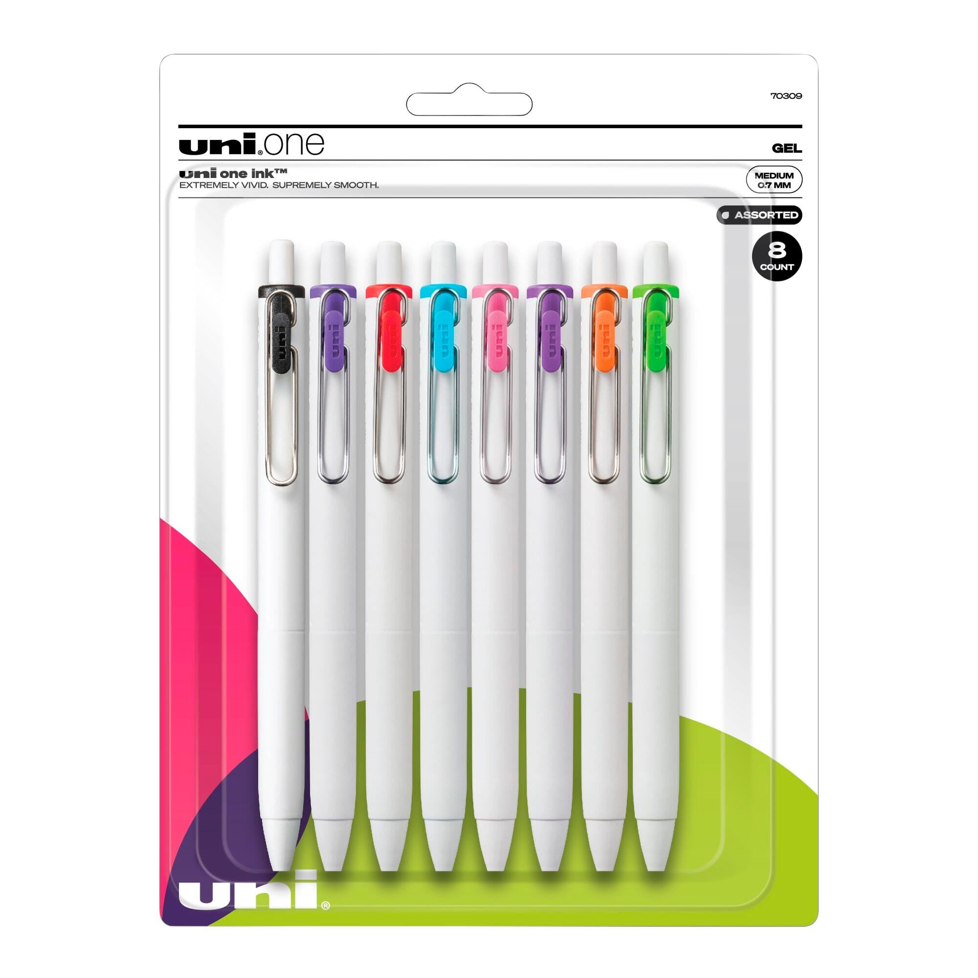 PEN GEL UNI-BALL ONE ASSORTED SET OF 8