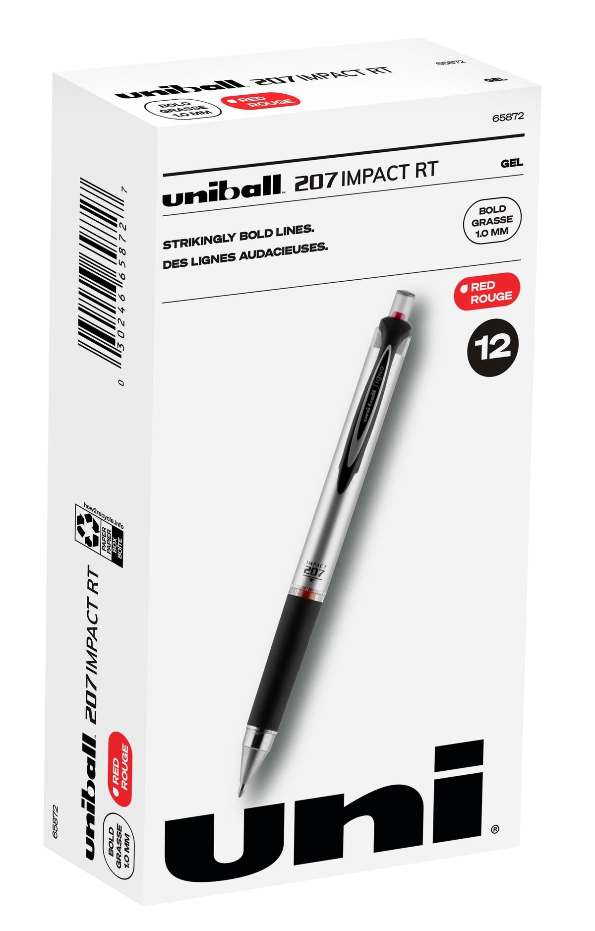 PEN GEL UNI-BALL IMPACT RED PACK OF 12