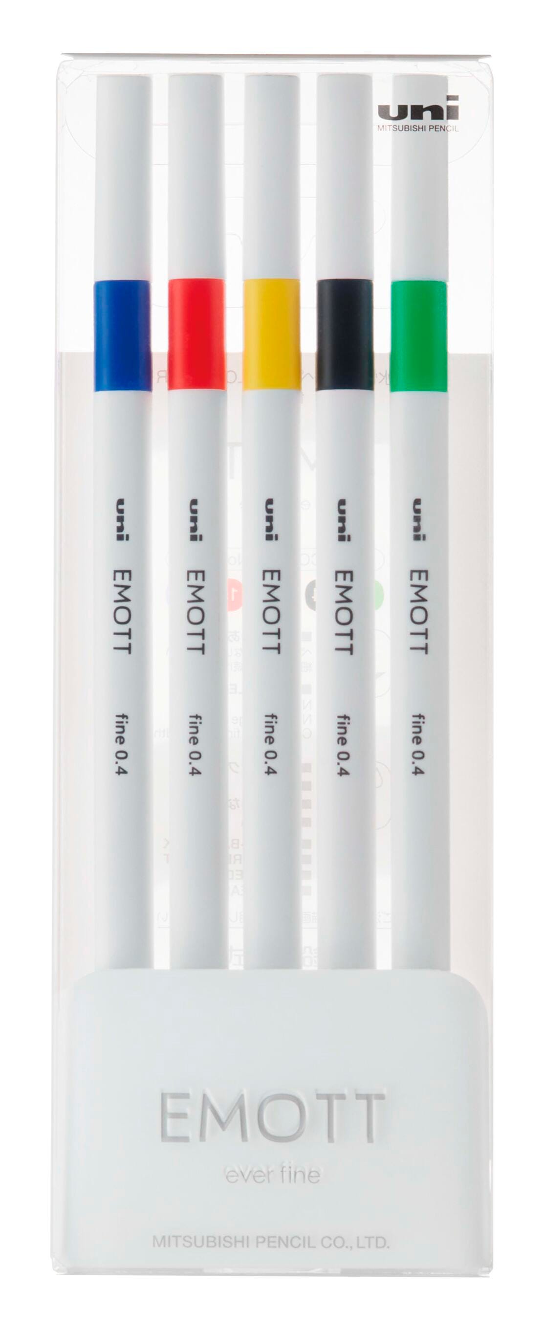 PEN FINELINER EMOTT 0.4MM ASST VIVID SET OF 5