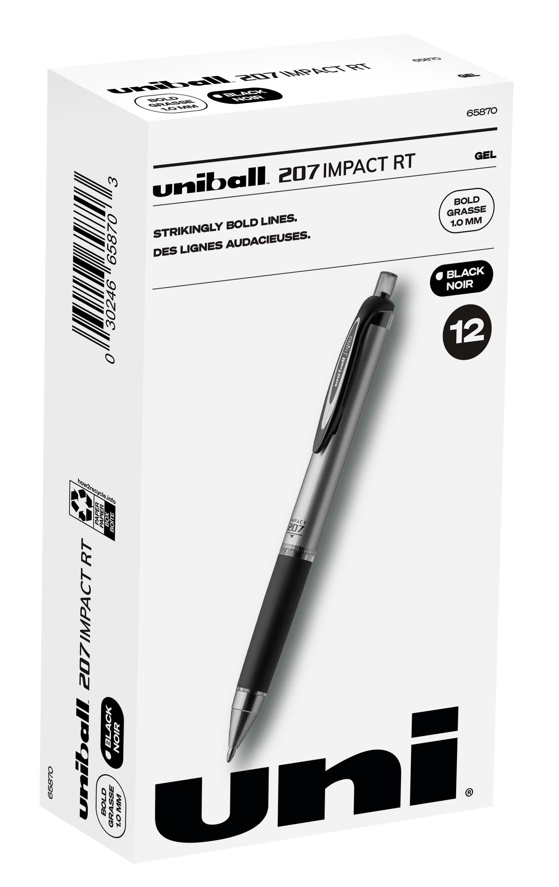 PEN GEL UNI-BALL IMPACT BLACK PACK OF 12