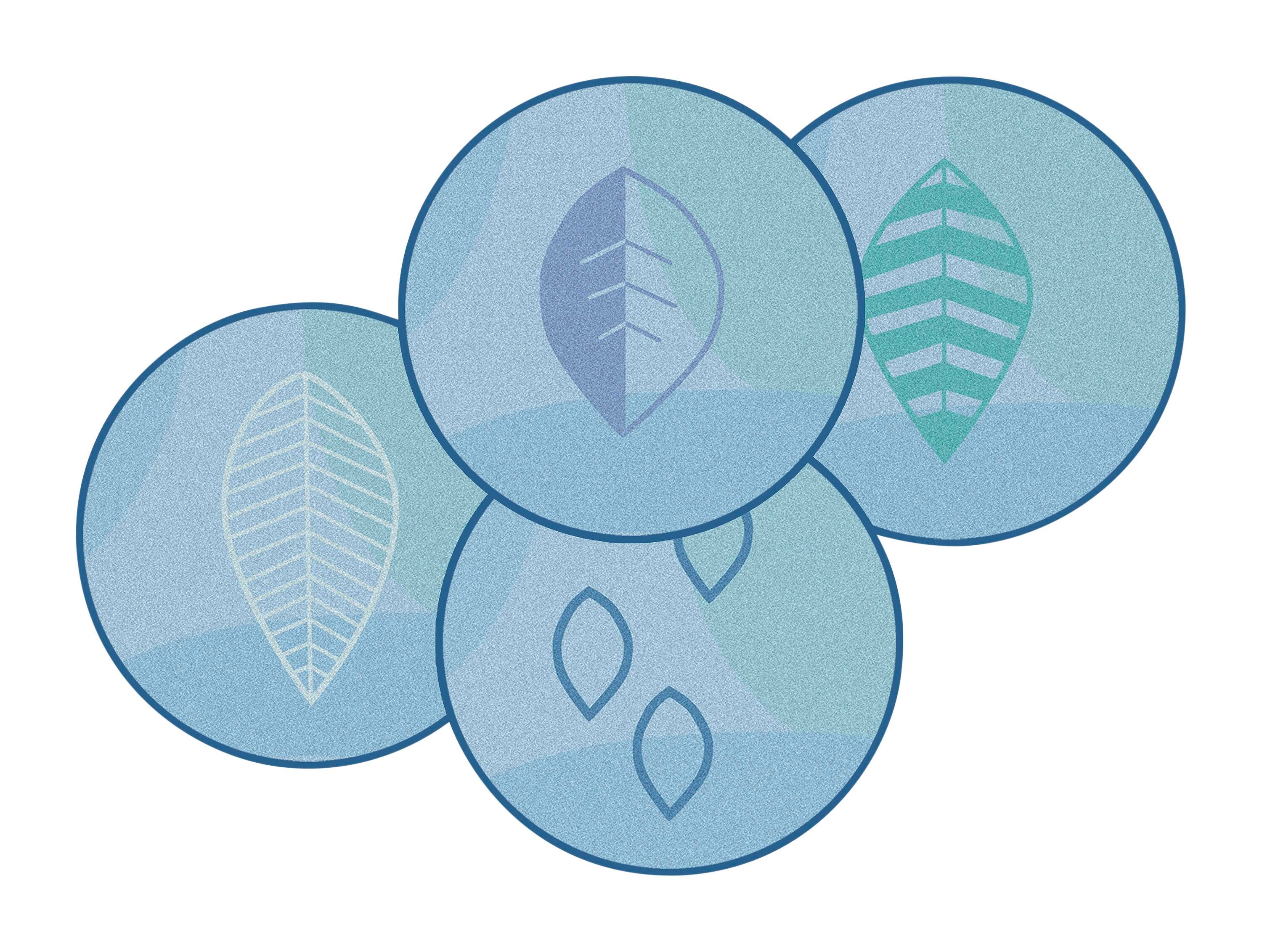 CARPETS FOR KIDS - PIXEL PERFECT PEACEFUL SPACES - 16 IN ROUND - SET OF 12