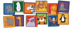 CARPETS FOR KIDS KIDSVALUE PLUS ZOO ANIMALS SEATING - 16-INCH SQUARES - SET OF 12